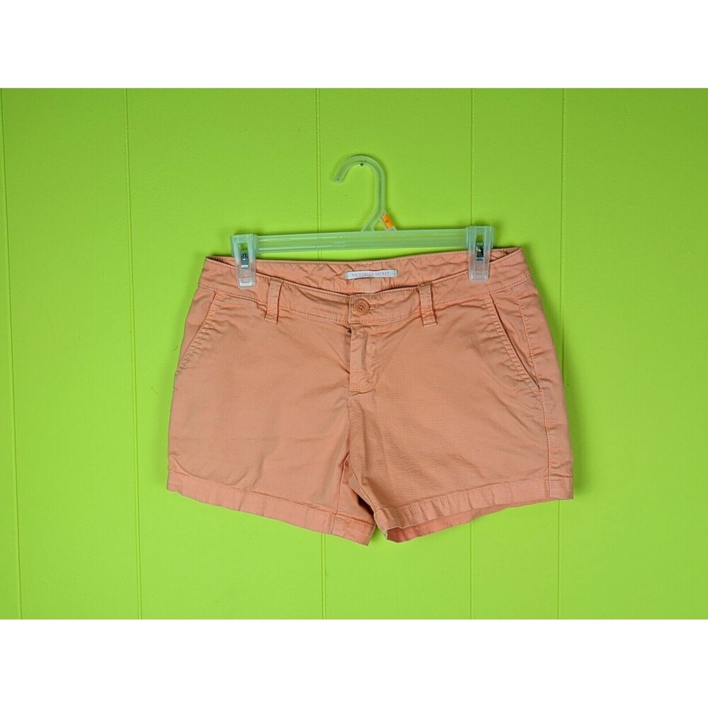 Victoria's Secret Womens Sz 2 Inseam 5" Casual Shorts Cotton Blend Orange Pink